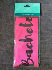 Bachelorette Party Sash - Pink With Black Lettering - Bridal Shower Gift Bride