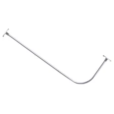 L Shapaed Bathroom Bathtub Corner Shower Curtain Rod Large Space 28"x68",Chro...