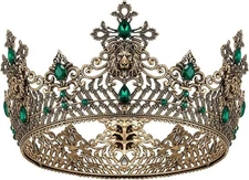 King Crown for Men, Men'S Tiara Prince Diadem, Royal Medieval Hair Accessory for