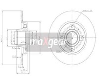 2 St. Bremsscheibe Maxgear 19-1277 Hinterachse FüR Peugeot