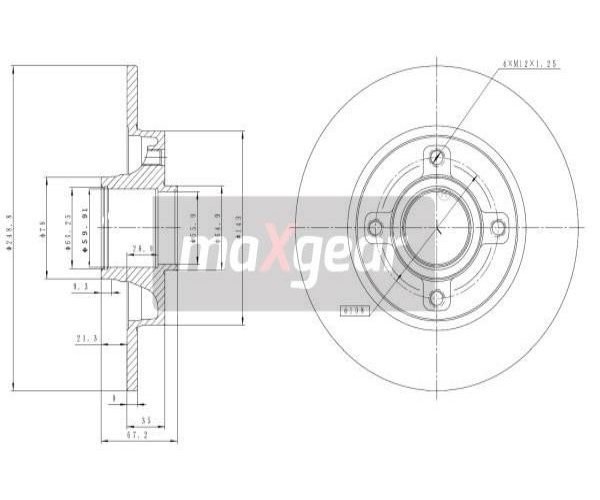 2 St. Bremsscheibe Maxgear 19-1277 Hinterachse FüR Peugeot-image