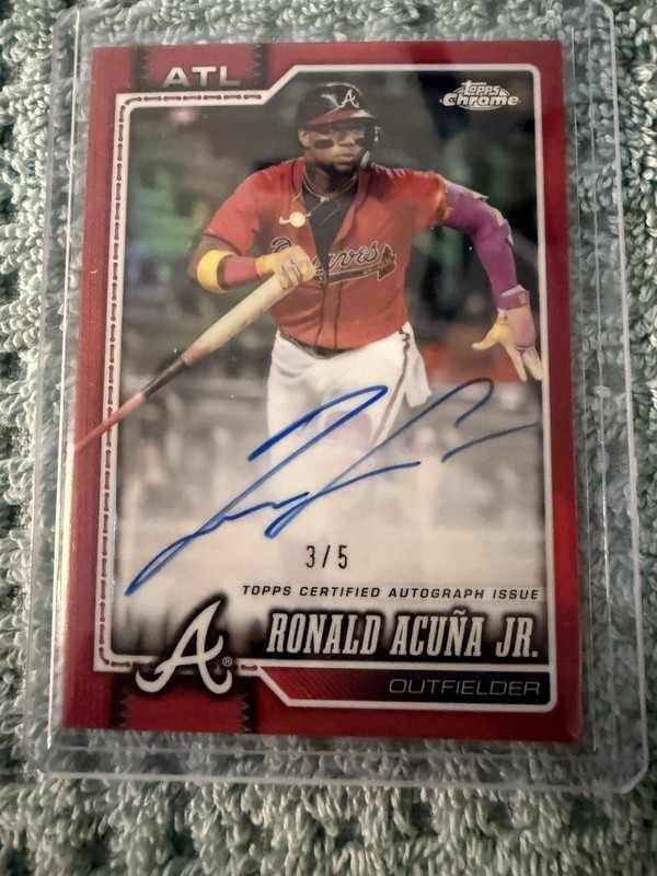 2026 Topps Chrome #CA-RA Ronald Acuna Jr. Chrome Autographs RED 3/5