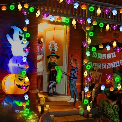 5-IN-1 Battery Operated Spooky Indoor Outdoor Halloween Decorations, Pumpkin - Picture 3 of 7