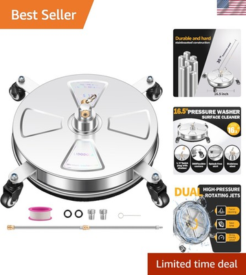 #ad Pressure Washer Surface Cleaner 16quot; Stainless Steel Deck Patio Driveway Attac... $168.33