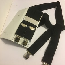 Ski Suspenders 2-inch Wide Adjustable Metal Clasps Brace Heavy Duty Skiing BLACK