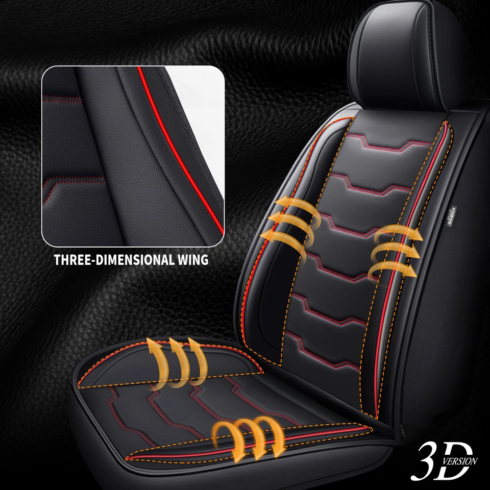 Front 2-Row Seat Covers PU Leather Accessories For kia Sedona/hybrid 2015-2021 - Imagem 3 de 4