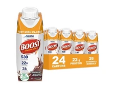 24 Each Box Pack - Nestle Boost Very High Calorie VHC Chocolate 8oz - 24 TOTAL !
