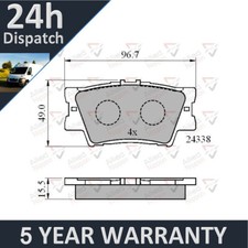 Fits Toyota RAV4 2005- + Other Models PV Rear Brake Pads Set