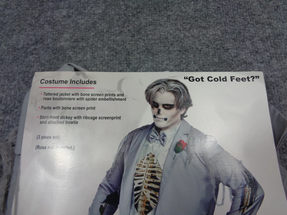 Dreamguy Got Cold Feet Zombie Groom Mens M Gray Halloween Costume - Image 2 of 4