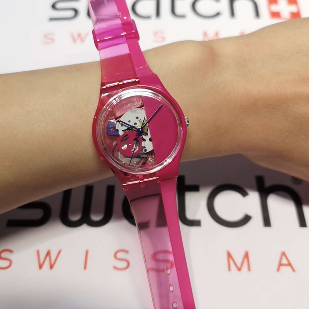 アナログ腕時計 SWATCH ARCHIMIX ONCE AGAIN Women's Urethane Watch GP148 Swatch Originals Guimauve Pink Dial Silicone Strap Ladies
