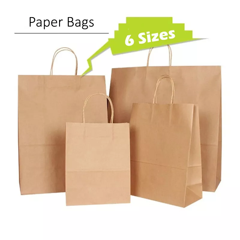 100x Custom Printed White Kraft Paper Bags Cheap Paper Shopping Gift Bags  with Your LOGO - AliExpress