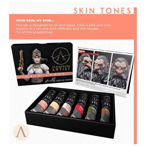 Scale 75 Scalecolor Artist Skin Tones 6 20ML tubes smooth acrylic Paint set - Picture 2 of 3