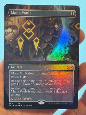 1X FOIL Mana Vault BORDERLESS MINT MTG Magic 2X2 Double Masters Commander CEDH