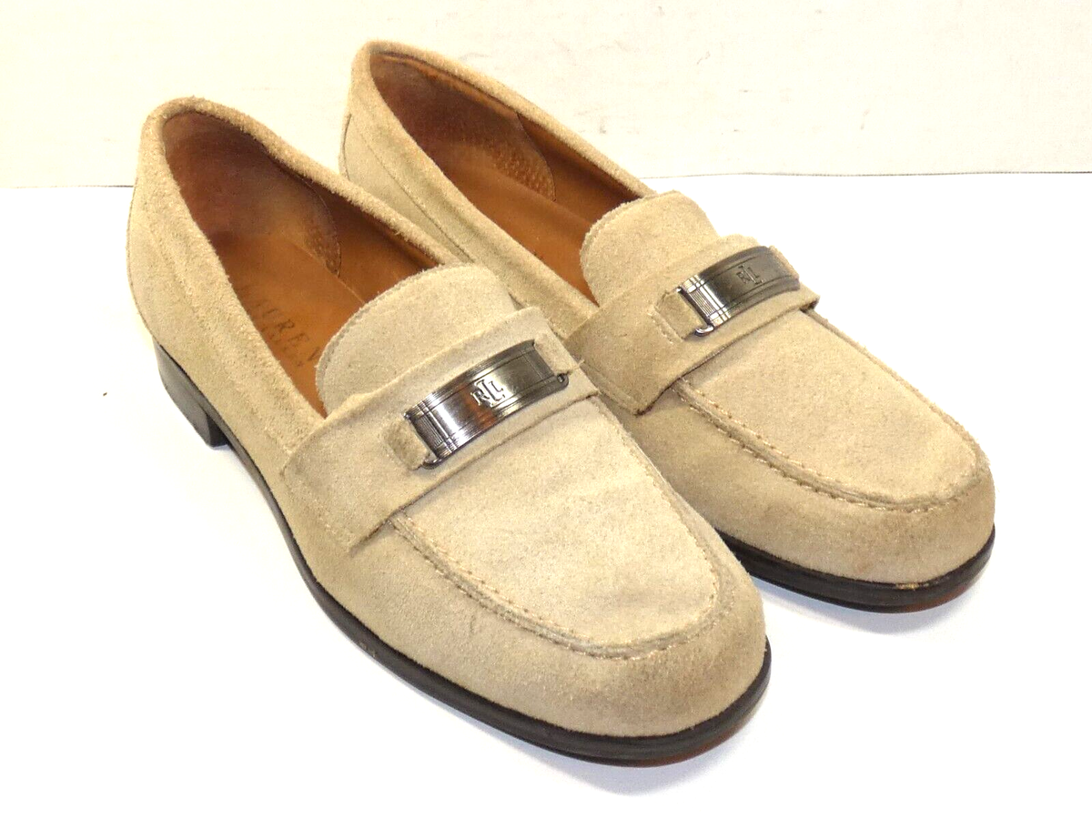 LAUREN RALPH LAUREN Ladies Loafers Shoes 6B Tan Suede 