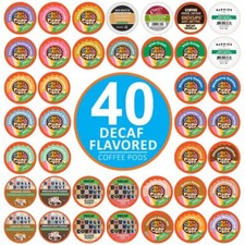 Flavored Decaf Coffee Pods Variety Pack Compatible with Keurig K Cups Brewers...