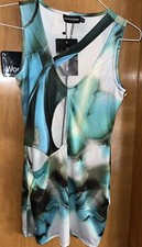 PRETTY LITTLE THING MULTI BLURRED PRINT CUT OUT DETAIL GLOVE BODYCON DRESS 8 B22