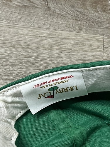 Masters Golf Derby Cap Vintage Green Hat USA Made One Size Leather Strap - Picture 3 of 4