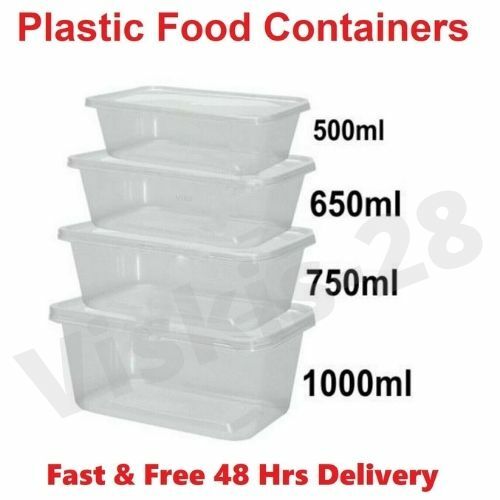 Clear Plastic Container Tubs With Lids Microwave Food Safe Takeaway 48hr Deliver Ebay