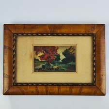 Scuola Europea 19th Century  - Old Quadro DIPINTO ACQUERELLO Paesaggio Miniatura