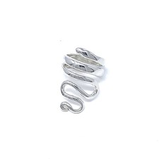 Handmade Bali Gypsy Solid Sterling Silver Wrap Coil Snake Serpent Ring 9-9.5 01