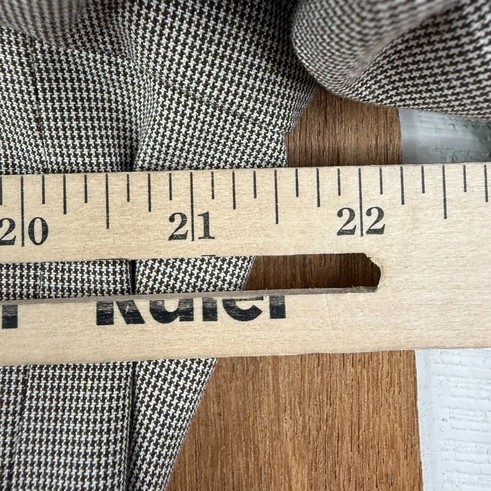 Paul Fredrick Suit Mens 44L Tan Houndstooth 2 Button 100% Cotton Pants 36x31 - Image 3 of 4