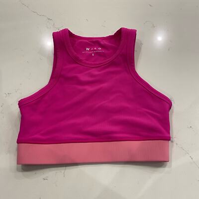 Wilo The Label Hot Pink Workout Tank Top Crop Top size small
