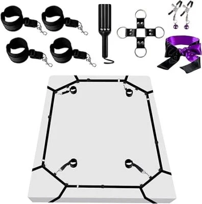 SIXFEELINGS Bondage Set Bett Fesseln SM Sexspielzeug Extrem stabiles BDSM Fesselset mit Bett