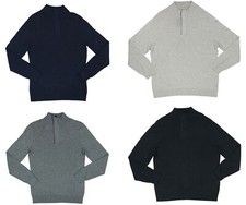Tasso Elba 1/4 Zip Long Sleeve Mock Neck Textured Men's Pullover Sweater NWT