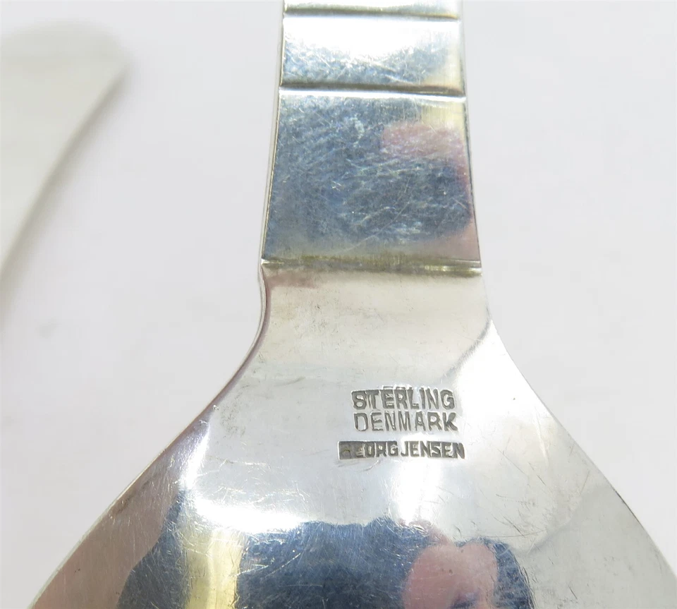 Cuchillo y cuchara continental de plata esterlina Georg Jensen Dinamarca 8-3/8" L Foto 4 de 4