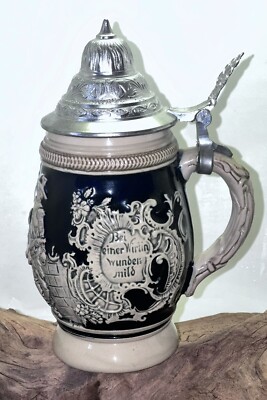 A.J. The Walt Beer Stein Cobalt Blue. Tavern Scene #1197