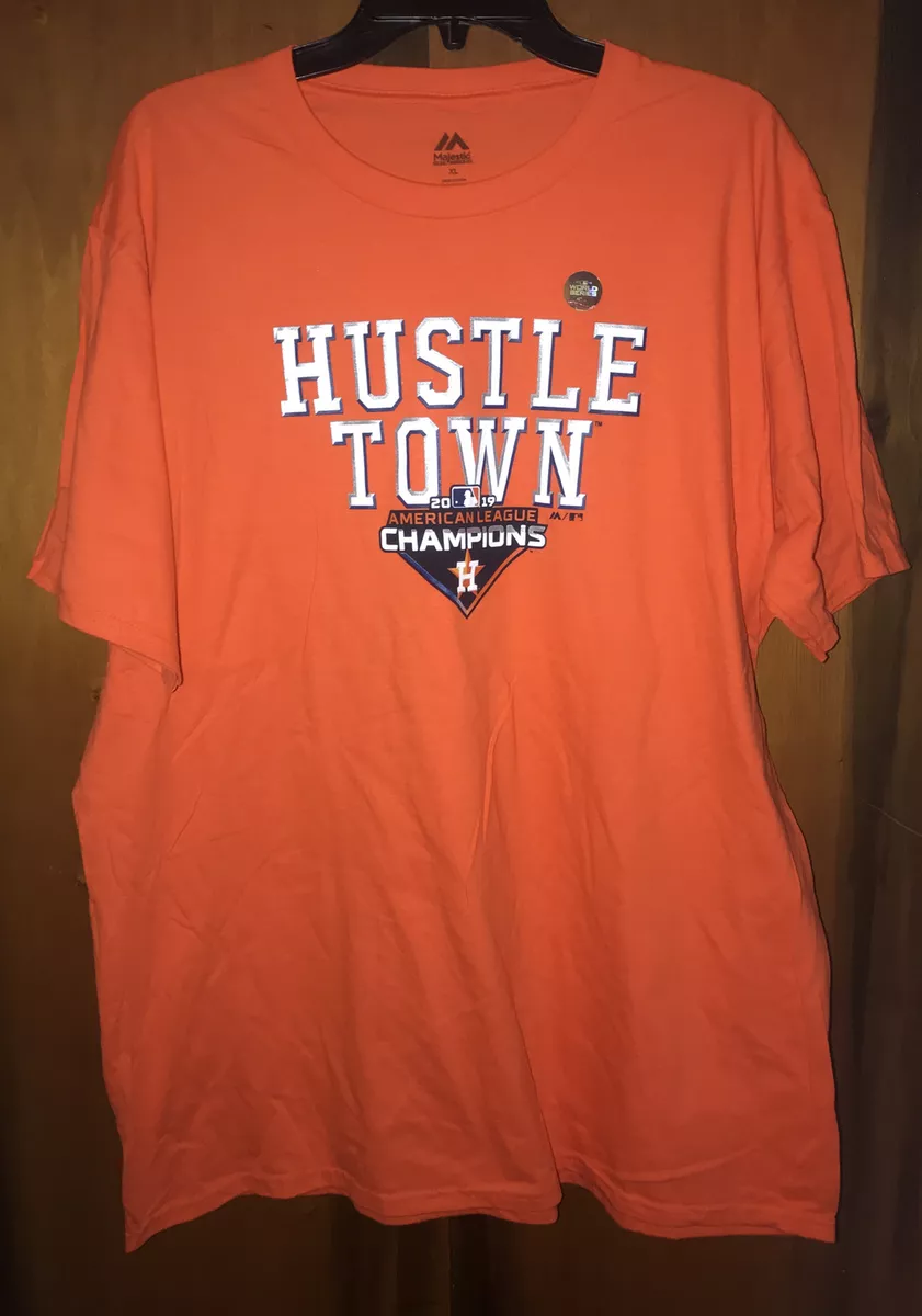 New 2019 Houston Astros Hustle Town ALCS Champions Shirt, Orange, Mens Sz XL