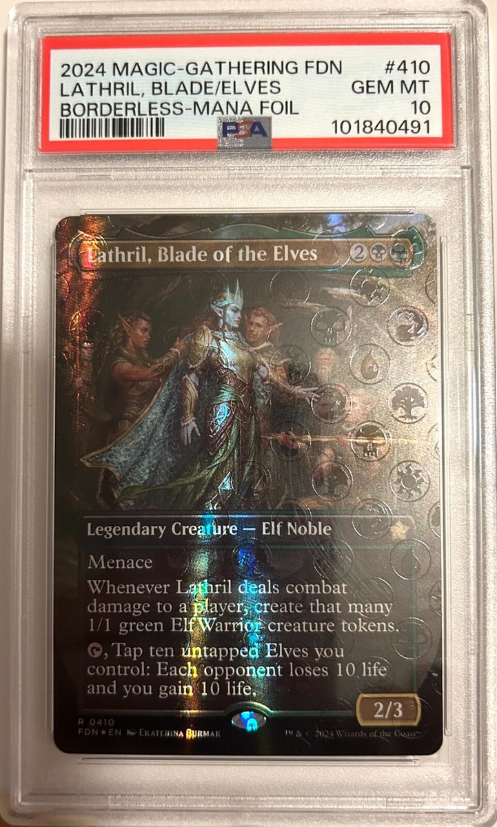 マジック：ザ・ギャザリング Lathril, Blade of the Elves Mana foil NM Lathril, Blade of the Elves (Borderless) (Mana Foil
