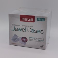 Maxell 12 Pack Standard Clear CD  DVD Jewel Cases 10mm Thick CD-360