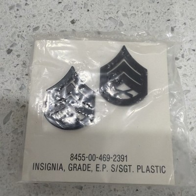 US Marine Corps SSG/E6 Rank (2) Pin-On Staff Sergeant Subdued USMC