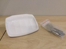 Vintage Pacifica White Ceramic Soap Dish Tray Shower Holder Wall Mount MCM