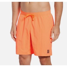 Nike Solid Icon 7" Volley Swim Shorts Small Atomic Neon Orange Trunks