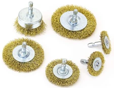 Juego 6 cepillos de alambre 1/2"-3" para quitar óxido, pintura, residuos y polvo