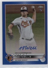 2022 Topps Chrome Rookie Auto Blue Refractor 139/150 Alex Wells #RA-AW Auto 8az