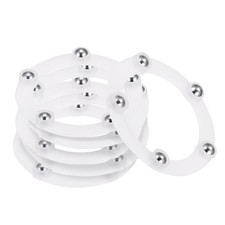 6Pcs 2" Rotating Swivel Stand with Steel Ball Base Turntable White