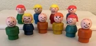 Fisher-Price Little People Vintage Wooden Children Figures Lot Of 10