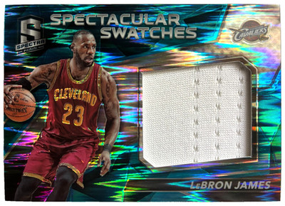2016-17 Spectra Spectacular Swatches Neon Blue #11 LeBron James Jersey #03/99