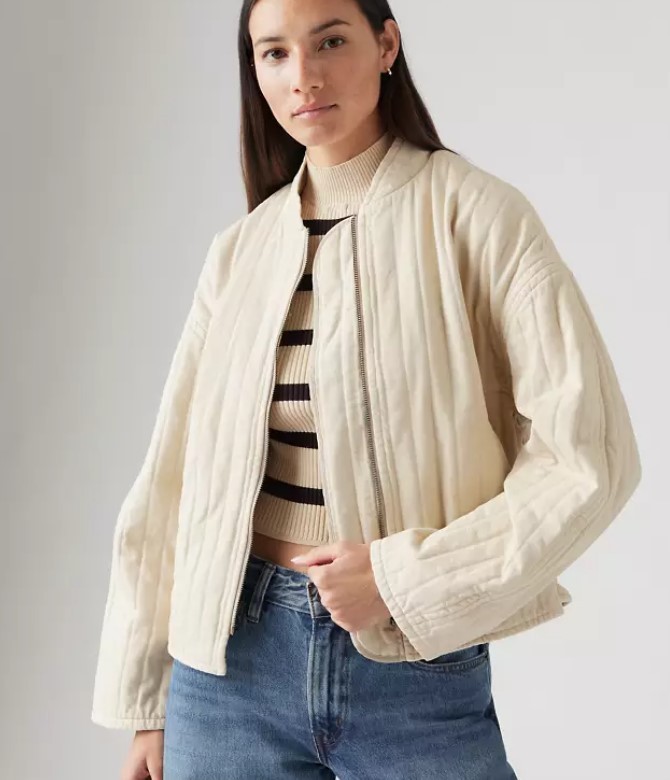 Women's LEVI'S Kennedy Quilted Cream Jacket XS $128