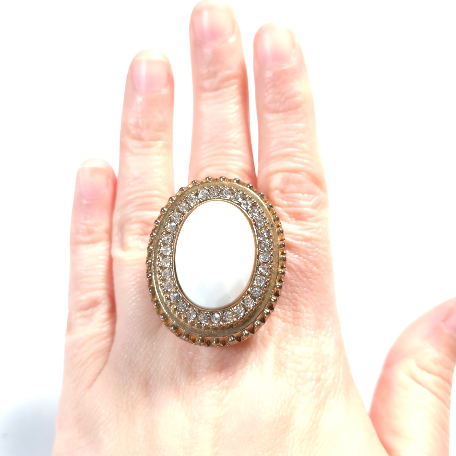 Vintage Unsigned Huge Chunky Statement Ring Plast… - image 2