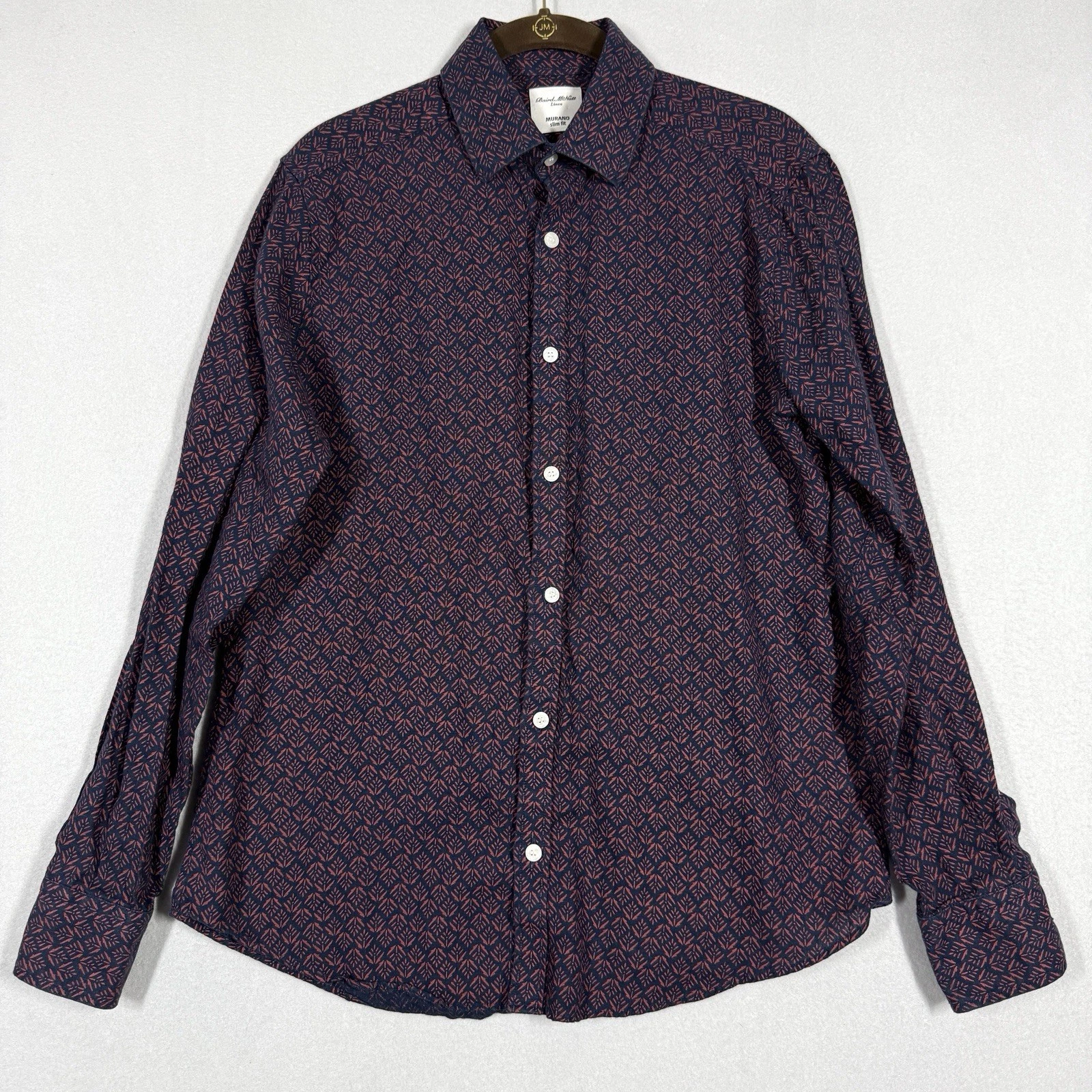 Baird McNutt Murano Shirt Men Small 100% Linen Blue Red Floral Print Long Sleeve
Opens in a new wind