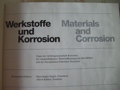 Werkstoffe Korrosion Materials Corrosion Korrosionschutz Forschung 35. Jg. 1984