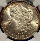 Beautiful High Grade UNC BU 1898 O Morgan Silver Dollar 90% Silver W/ Rim Toning