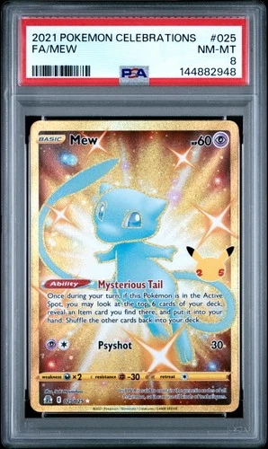 2021 POKEMON CELEBRATIONS #025 FULL ART/MEW PSA 8