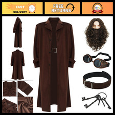 Giant Wizard Costume for Halloween - Rubeus Cosplay Outfit, Brown Wig, Beard, Go