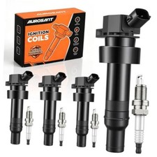 Set of 4 Ignition Coil Pack and Spark Plugs Compatible with 1.6 L4 Kia Soul