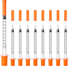 30PACK U-100 Syringes, 30G 5/16 8Mm 1Ml/Cc Disposable Syringe, Individual